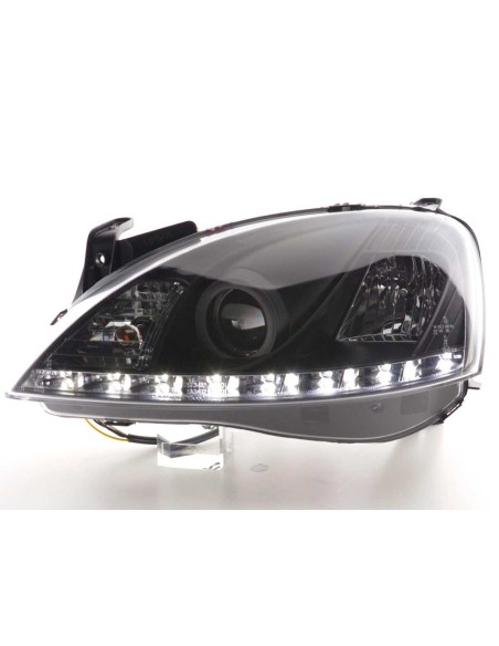 Daylight faro LED DRL look Opel Corsa C 01-06 nero