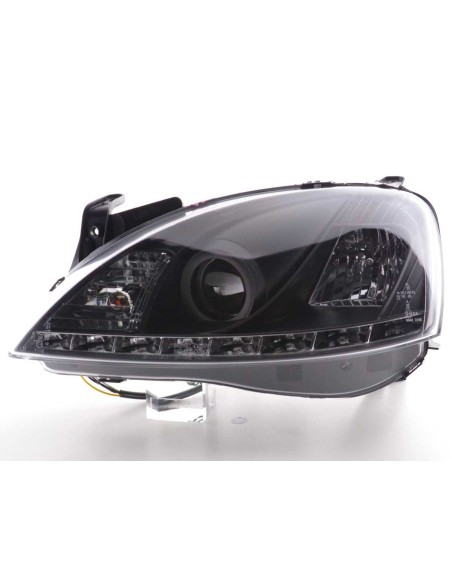 Daylight faro LED DRL look Opel Corsa C 01-06 nero