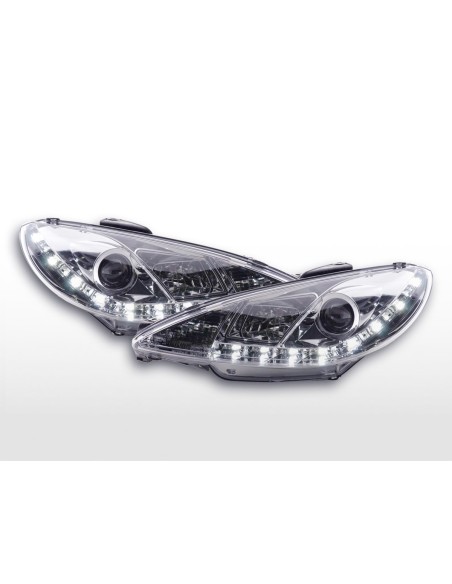 Faro diurno Luci di marcia diurna a LED Peugeot 206 tipo S16 98- cromo