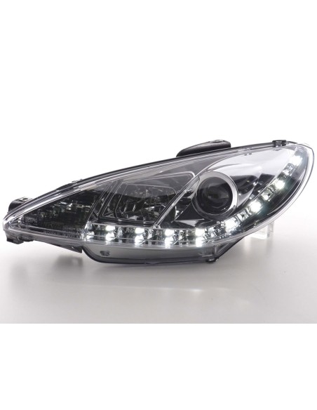Faro diurno Luci di marcia diurna a LED Peugeot 206 tipo S16 98- cromo