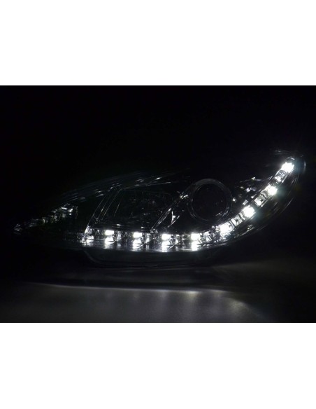 Faro diurno Luci di marcia diurna a LED Peugeot 206 tipo S16 98- cromo