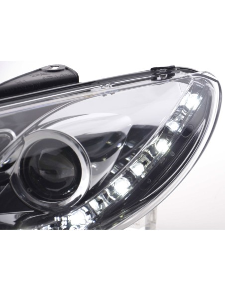 Faro diurno Luci di marcia diurna a LED Peugeot 206 tipo S16 98- cromo