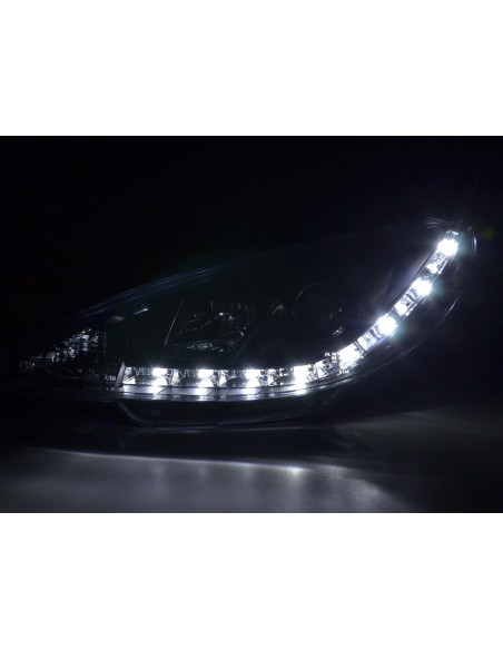 Faro diurno Luci di marcia diurna a LED Peugeot 206 tipo S16 98- nero