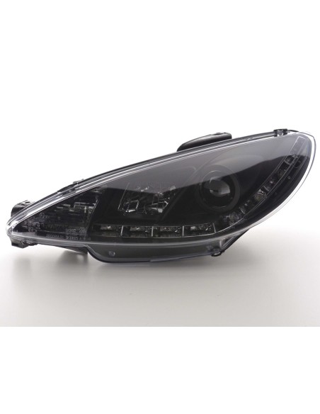 Faro diurno Luci di marcia diurna a LED Peugeot 206 tipo S16 98- nero