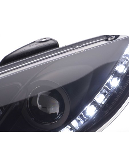 Faro diurno Luci di marcia diurna a LED Peugeot 206 tipo S16 98- nero