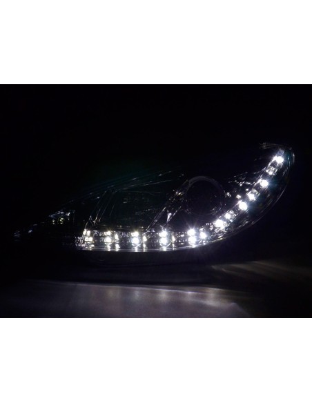 Faro Daylight LED DRL look Peugeot 206 98- cromato