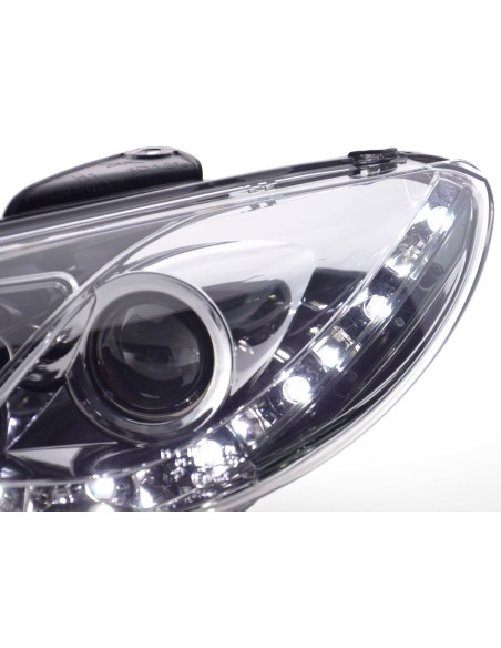 Faro Daylight LED DRL look Peugeot 206 98- cromato