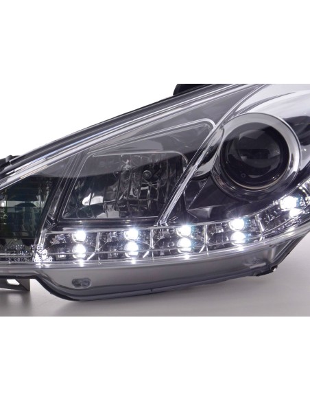 Faro Daylight LED DRL look Peugeot 206 98- cromato
