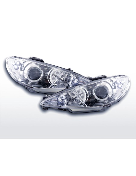 Faro Daylight LED DRL look Peugeot 206 98-05 cromato