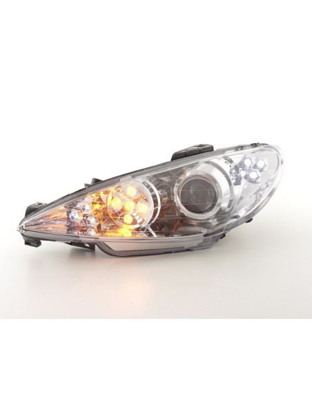 Faro Daylight LED DRL look Peugeot 206 98-05 cromato