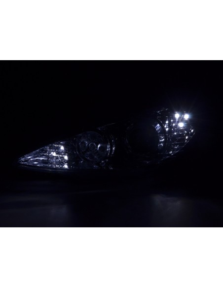Faro Daylight LED DRL look Peugeot 206 98-05 cromato