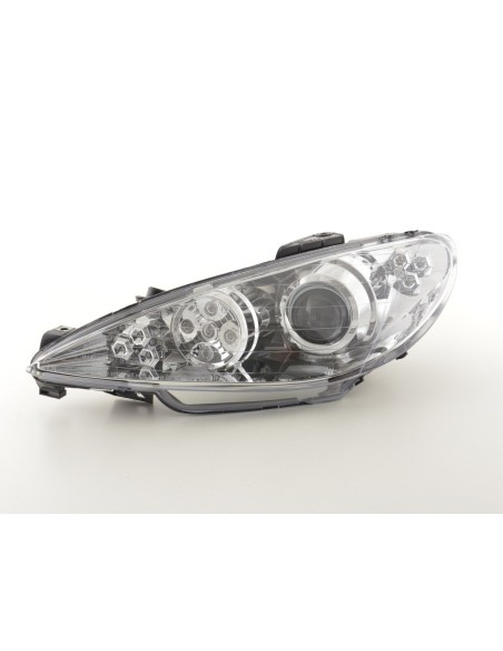 Faro Daylight LED DRL look Peugeot 206 98-05 cromato