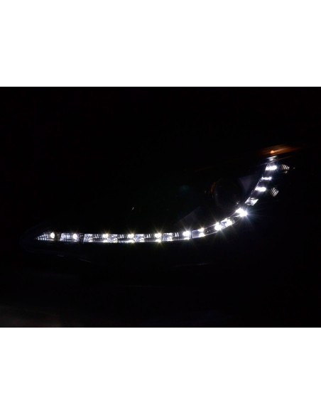 Faro Daylight LED DRL look Peugeot 207 06- nero