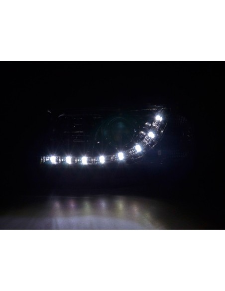 Faro Daylight LED DRL look VW Bus tipo T4 90-03 cromato