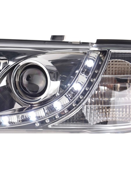 Faro Daylight LED DRL look VW Bus tipo T4 90-03 cromato