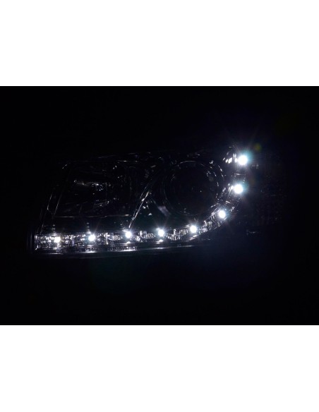 Faro Daylight LED DRL look VW Bus tipo T4 96-03 cromato
