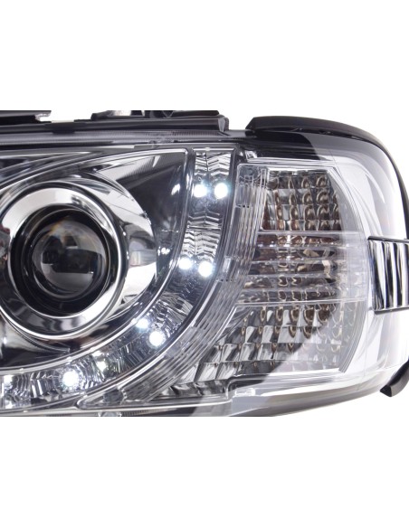 Faro Daylight LED DRL look VW Bus tipo T4 96-03 cromato
