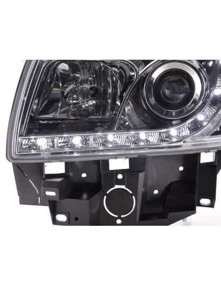 Faro Daylight LED DRL look VW Bus tipo T4 96-03 cromato