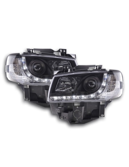 Faro Daylight LED DRL look VW Bus tipo T4 96-03 nero