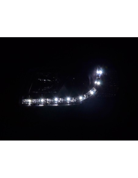 Faro Daylight LED DRL look VW Bus tipo T4 96-03 nero