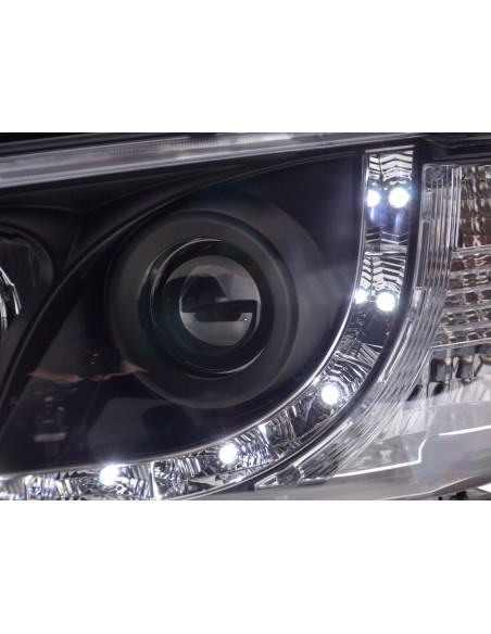 Faro Daylight LED DRL look VW Bus tipo T4 96-03 nero