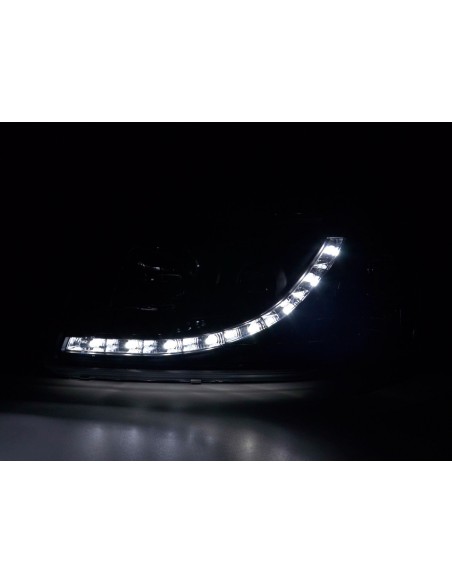 Faro Daylight LED DRL look VW bus tipo T5 03-09 nero
