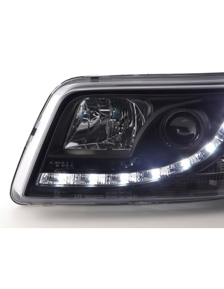Faro Daylight LED DRL look VW bus tipo T5 03-09 nero