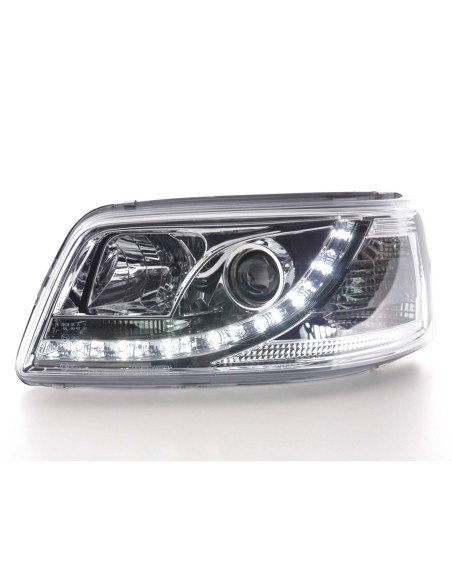 Faro Daylight LED DRL look VW Bus tipo T5 03-09 cromato