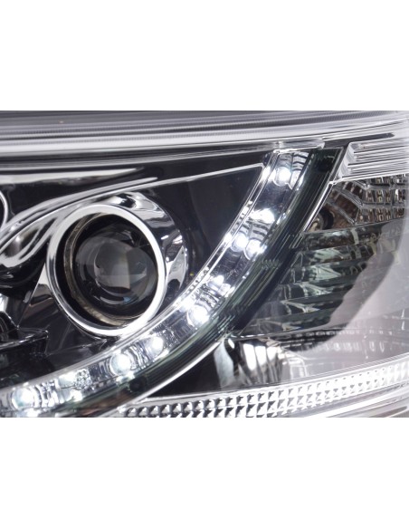 Faro Daylight LED DRL look VW Bus tipo T5 03-09 cromato