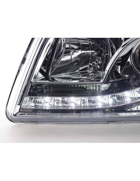 Faro Daylight LED DRL look VW Bus tipo T5 03-09 cromato