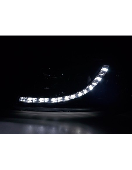 Faro Daylight LED DRL look VW bus tipo T5 03-09 nero