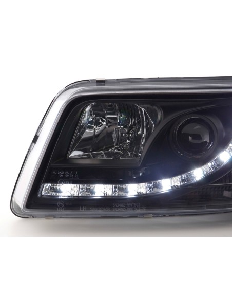 Faro Daylight LED DRL look VW bus tipo T5 03-09 nero