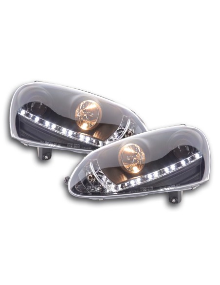 Faro Daylight LED DRL look VW Golf 5 tipo 1K 03-08 nero