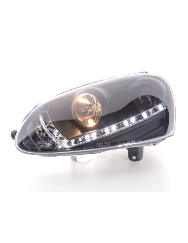 Faro Daylight LED DRL look VW Golf 5 tipo 1K 03-08 nero