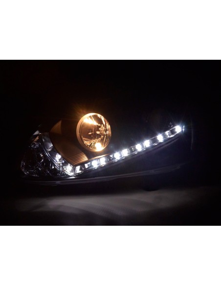 Faro Daylight LED DRL look VW Golf 5 tipo 1K 03-08 nero