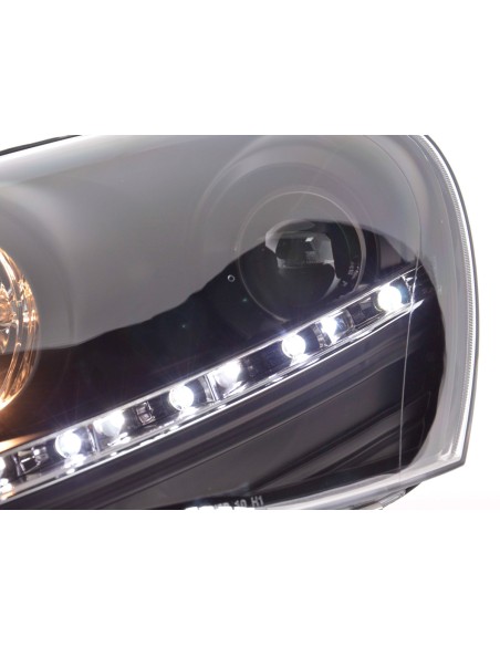 Faro Daylight LED DRL look VW Golf 5 tipo 1K 03-08 nero