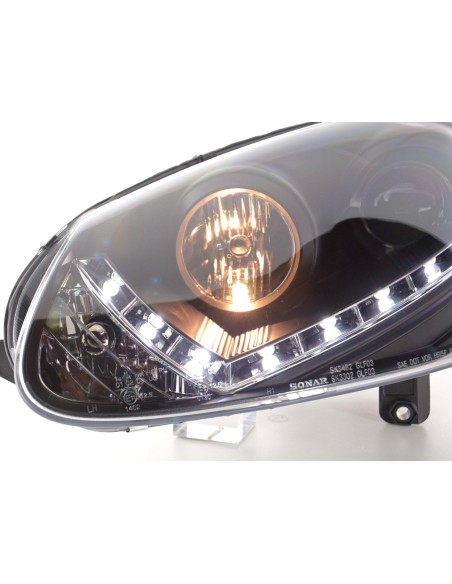 Faro Daylight LED DRL look VW Golf 5 tipo 1K 03-08 nero