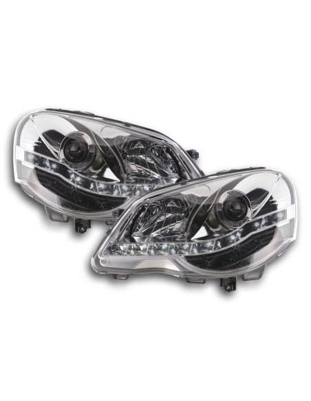 Faro Daylight LED DRL look VW Polo tipo 9N3 05-09 cromato