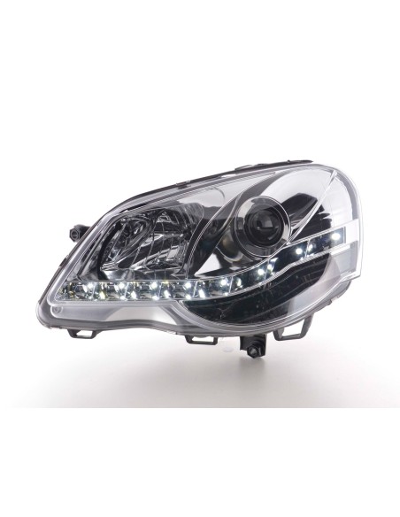 Faro Daylight LED DRL look VW Polo tipo 9N3 05-09 cromato