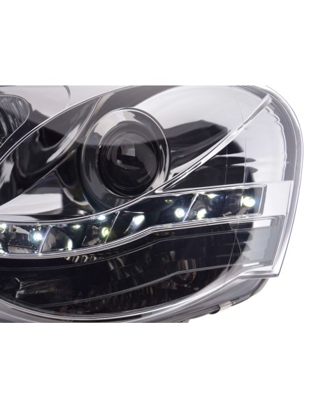 Faro Daylight LED DRL look VW Polo tipo 9N3 05-09 cromato