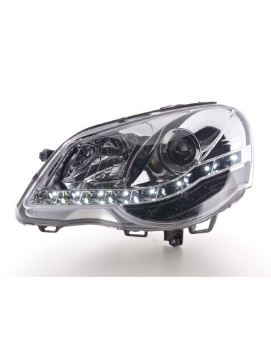 Faro Daylight LED DRL look VW Polo tipo 9N3 05-09 cromato