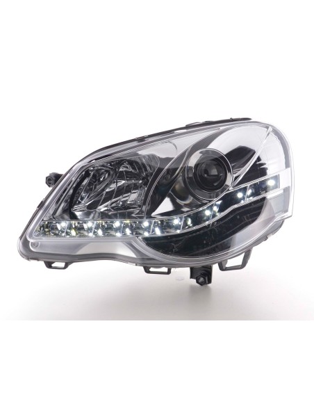 Faro Daylight LED DRL look VW Polo tipo 9N3 05-09 cromato