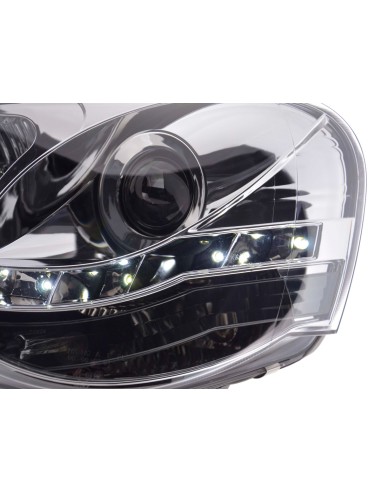 Faro Daylight LED DRL look VW Polo tipo 9N3 05-09 cromato