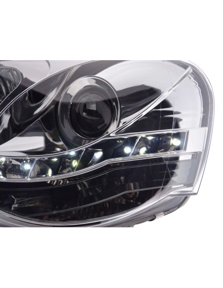 Faro Daylight LED DRL look VW Polo tipo 9N3 05-09 cromato