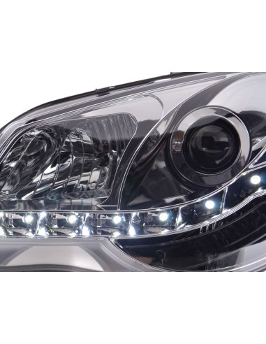 Faro Daylight LED DRL look VW Polo tipo 9N3 05-09 cromato