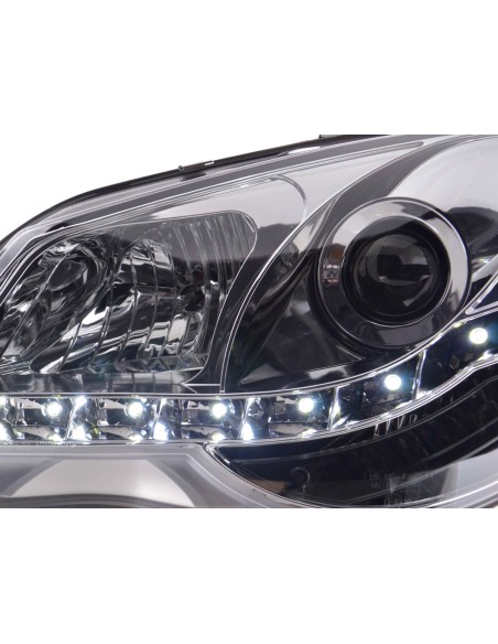 Faro Daylight LED DRL look VW Polo tipo 9N3 05-09 cromato
