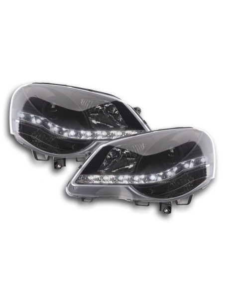 Faro Daylight LED DRL look VW Polo tipo 9N3 05-09 nero