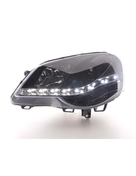 Faro Daylight LED DRL look VW Polo tipo 9N3 05-09 nero