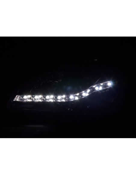 Faro Daylight LED DRL look VW Polo tipo 9N3 05-09 nero