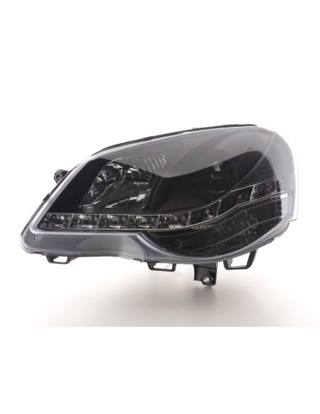 Faro Daylight LED DRL look VW Polo tipo 9N3 05-09 nero